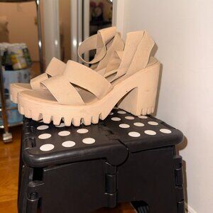 Madden Girl platform nude block heel (size 6)